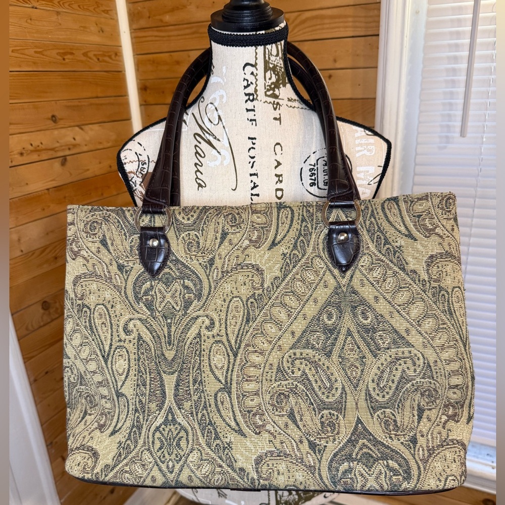 Vintage Paisley Liz Claiborne Tote Bag - Picture 3 of 7